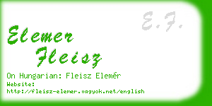 elemer fleisz business card