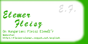 elemer fleisz business card